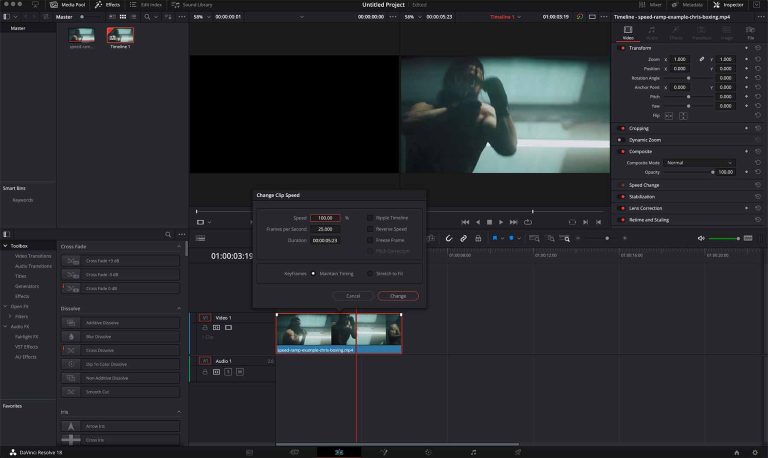 How to Change Clip Speed in DaVinci Resolve + Speed Ramping